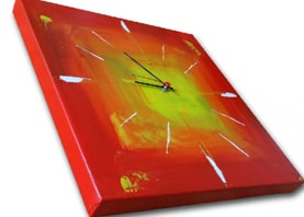 printed wall clock on canvas